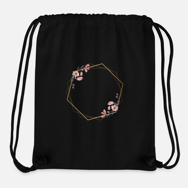 Geometric elegance with pink flowers - Stanley/Stella Recycled Gym Bag - black