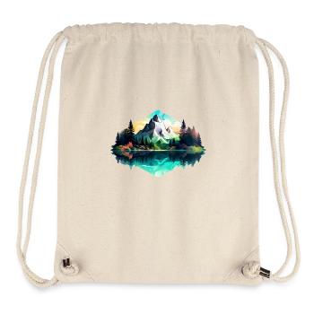 Beautiful landscape with mountains, gift hiking - Stanley/Stella Recycled Gym Bag - natural - Front