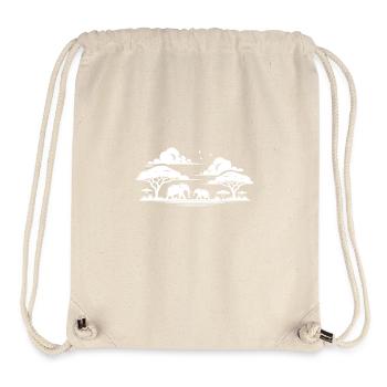 Elefanten in afrikanische Savannen Baum Silhouette - Stanley/Stella recycelter Gym Bag - Naturweiß - Vorne
