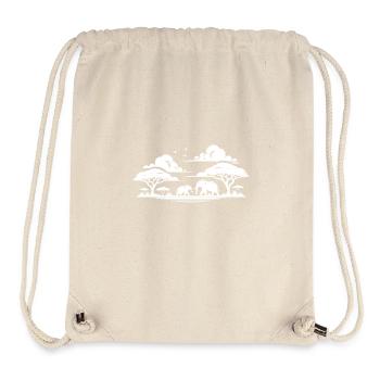 Ruhige Savannenszene mit Elefanten und Akazien - Stanley/Stella recycelter Gym Bag - Naturweiß - Vorne