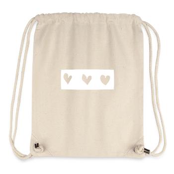 Trois Coeurs Coeur Rectangle Forme D’amour - Sac à cordon recyclé Stanley/Stella - blanc naturel - Devant