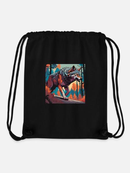 Ein knalliger Wolf - Stanley/Stella recycelter Gym Bag - Schwarz