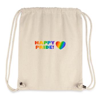 Happy Pride Cœur Arc-en-ciel LGBTQ - Sac à cordon recyclé Stanley/Stella - blanc naturel - Devant