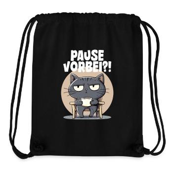 Graue Katze - Pause vorbei? - Stanley/Stella recycelter Gym Bag - Schwarz - Vorne