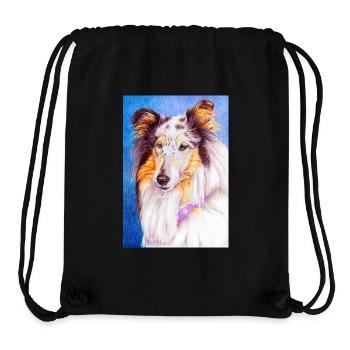 collie blueMerle sticker - Stanley/Stella Recycled Gym Bag - black - Front