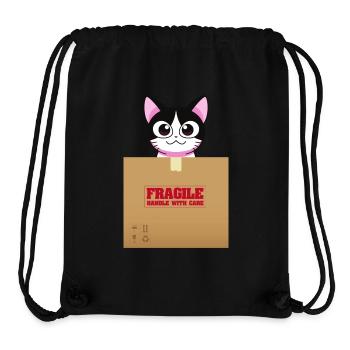 Kätzchen auf zerbrechlicher Kiste Kawaii - Stanley/Stella recycelter Gym Bag - Schwarz - Vorne