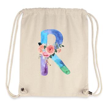 Lettre r watercolor - Sac à cordon recyclé Stanley/Stella - blanc naturel - Devant