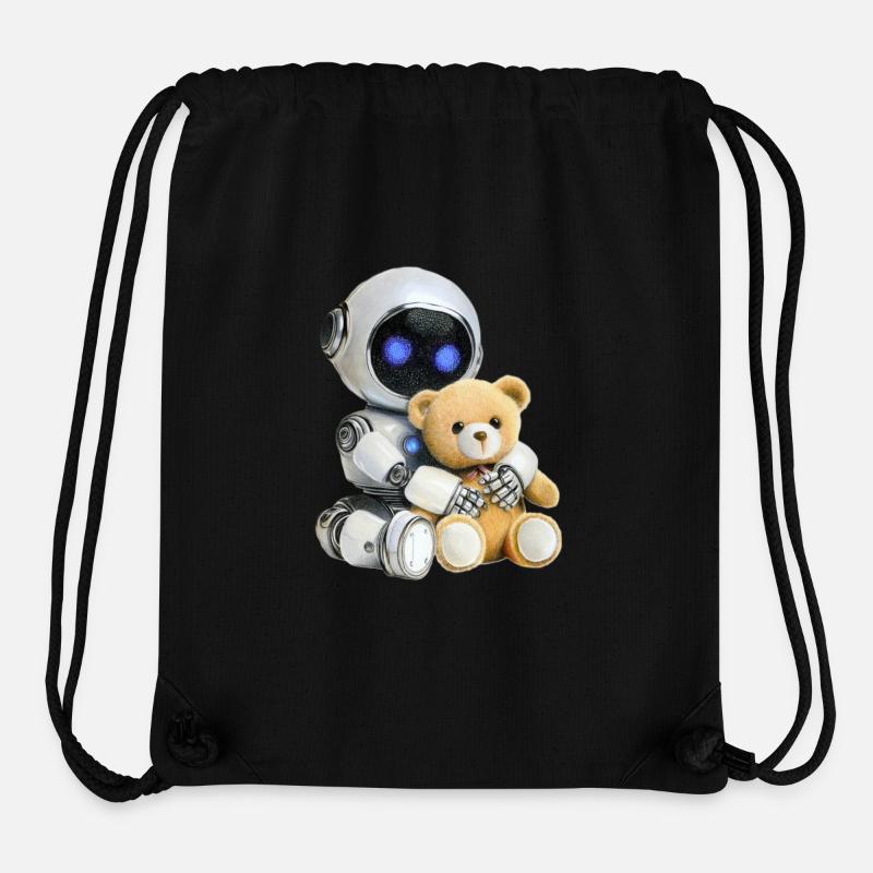 Robot Teddy - Sac à cordon recyclé Stanley/Stella - noir