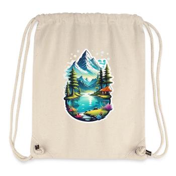 Berg Natur Wandern Klettern See - Stanley/Stella recycelter Gym Bag - Naturweiß - Vorne