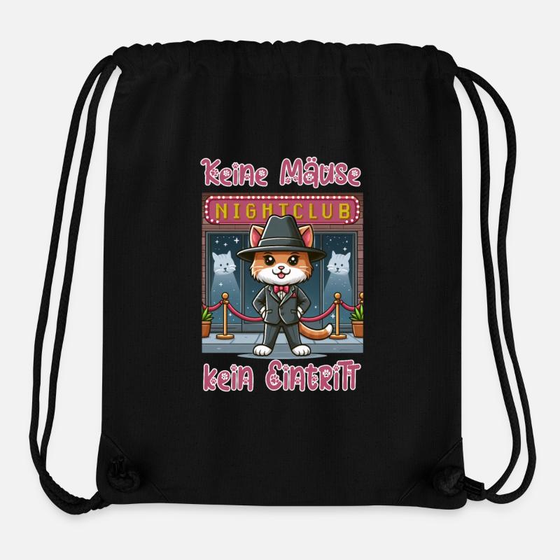 Pas de souris (argent) - pas d’entrée - Sac à cordon recyclé Stanley/Stella - noir