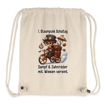 Erster Steampunk Schultag - Stanley/Stella recycelter Gym Bag - Naturweiß - Vorne
