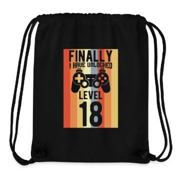 Level 18 Unlocked - Stanley/Stella Recycled Gym Bag - black - Front