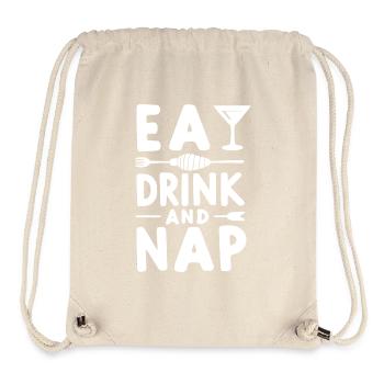 Manger, boire et faire la sieste - Sac à cordon recyclé Stanley/Stella - blanc naturel - Devant