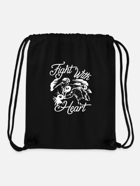 Fight with Heart white - Stanley/Stella recycelter Gym Bag - Schwarz