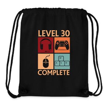 30e anniversaire niveau 30 - Sac à cordon recyclé Stanley/Stella - noir - Devant
