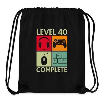 Level 40 Birthday Gamer - Stanley/Stella Recycled Gym Bag - black - Front