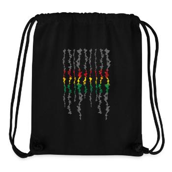 Rasta Farbband Graustufen Streifen - Stanley/Stella recycelter Gym Bag - Schwarz - Vorne