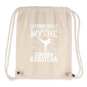 La femme idéale un mythe sauf si elle est karatéka - Sac à cordon recyclé Stanley/Stella - blanc naturel - Devant