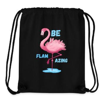 Rose Flamant Rose Sera Flacon - Sac à cordon recyclé Stanley/Stella - noir - Devant