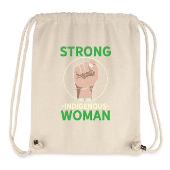 Strong Indigenous Woman Empowerment Graphic - Stanley/Stella Recycled Gym Bag - natural - Front