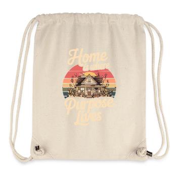 Home Is Where Purpose Lives Retro House Home - Stanley/Stella Recycled Gym Bag - natural - Front