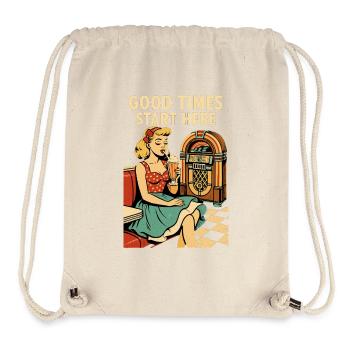 Retro 50s Diner Pin-Up Girl Milkshake Poster - Stanley/Stella Recycled Gym Bag - natural - Front