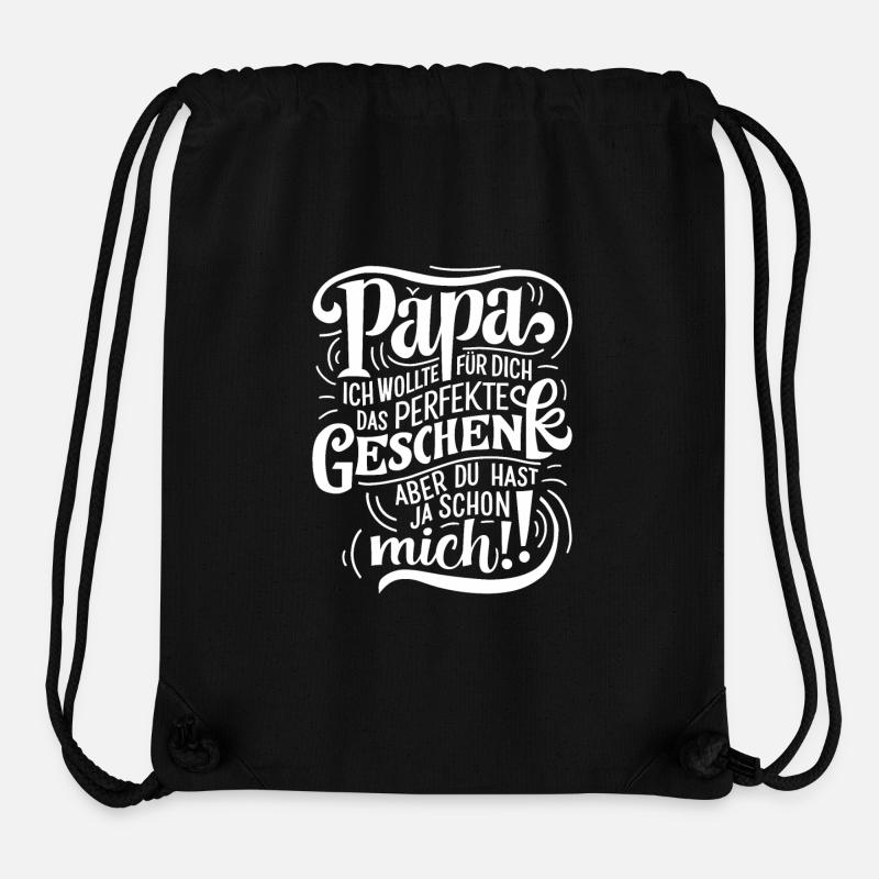 Papa Geschenk - Stanley/Stella recycelter Gym Bag - Schwarz