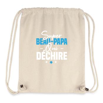Super beau papa qui déchire - Sac à cordon recyclé Stanley/Stella - blanc naturel - Devant
