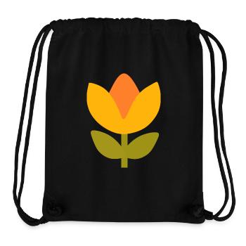 70s Flower Yellow Pattern Retro - Stanley/Stella Recycled Gym Bag - black - Front