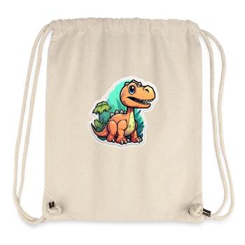 dinosaure dessin animé - Sac à cordon recyclé Stanley/Stella - blanc naturel - Devant