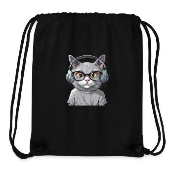 Grey Cat Web Developer - Stanley/Stella Recycled Gym Bag - black - Front