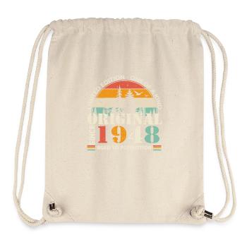1948 : Légende vintage pour le 76e anniversaire - Sac à cordon recyclé Stanley/Stella - blanc naturel - Devant