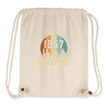 Vintage December 1957 67 Birthday Gift - Stanley/Stella Recycled Gym Bag - natural - Front