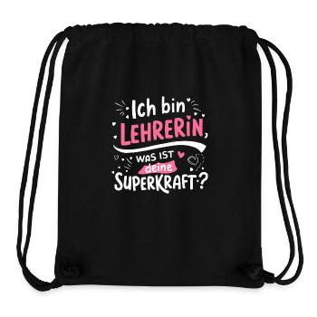 Lehrer-Superkraft T-Shirt Lehrergeschenk Bildung - Stanley/Stella recycelter Gym Bag - Schwarz - Vorne