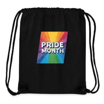 Mois de la fierté LGBTQ - Sac à cordon recyclé Stanley/Stella - noir - Devant