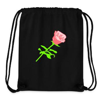 Jolie belle fleur de rose feuille roses romantique - Sac à cordon recyclé Stanley/Stella - noir - Devant