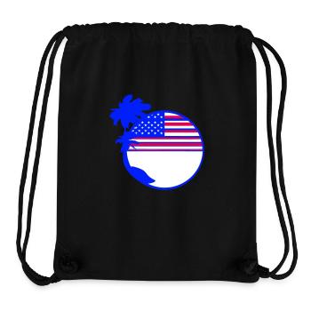 USA Flagge Palmen Sterne und Streifen Amerika Rund - Stanley/Stella recycelter Gym Bag - Schwarz - Vorne
