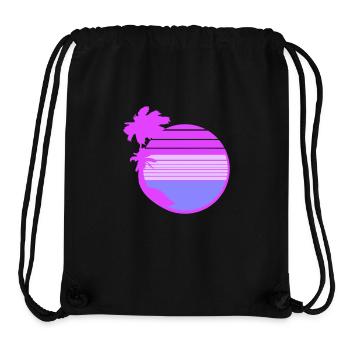 Palmen Insel Bäume Strand Streifen Meer Reise Pink - Stanley/Stella recycelter Gym Bag - Schwarz - Vorne