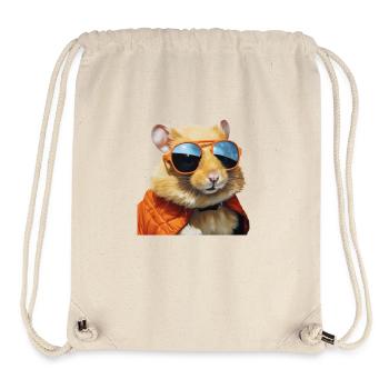 Hamster with glasses, flirting, funny hamster - Stanley/Stella Recycled Gym Bag - natural - Front