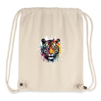 Tiger Animal Pop Art Head - Stanley/Stella Recycled Gym Bag - natural - Front