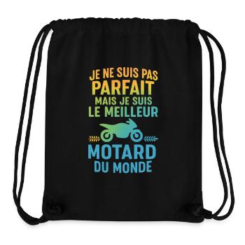 Le meilleur motard du monde Moto Humour - Sac à cordon recyclé Stanley/Stella - noir - Devant