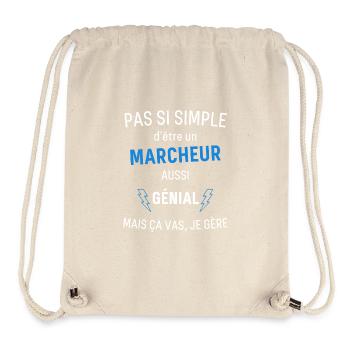 T-shirt Marcheur Génial - Sac à cordon recyclé Stanley/Stella - blanc naturel - Devant