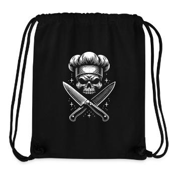 Skull mit Kochmütze und gekreuzten Küchenmessern - Stanley/Stella recycelter Gym Bag - Schwarz - Vorne