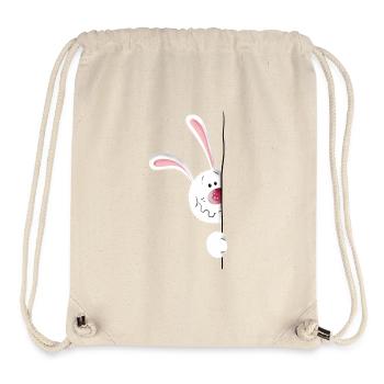 White Bunny - Rabbit - Cute - Comic - Stanley/Stella Recycled Gym Bag - natural - Front