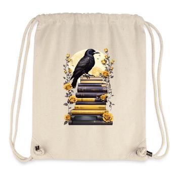 Stack of books with raven - Stanley/Stella Recycled Gym Bag - natural - Front