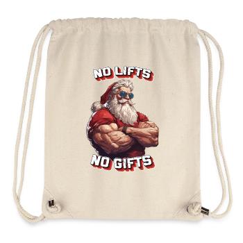 Krasser Santa - No Lifts no Gifts - Stanley/Stella recycelter Gym Bag - Naturweiß - Vorne