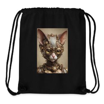Cyber Punk Cat Sphinx - Stanley/Stella Recycled Gym Bag - black - Front
