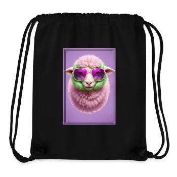 Cute sheep with sunglasses - Stanley/Stella Recycled Gym Bag - black - Front