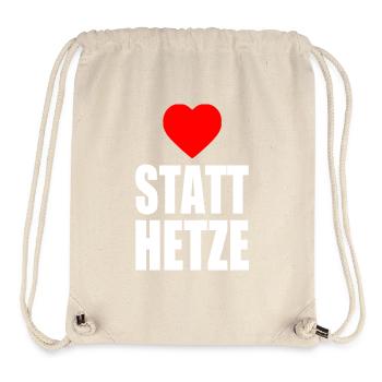 Herz statt hetze - Stanley/Stella recycelter Gym Bag - Naturweiß - Vorne