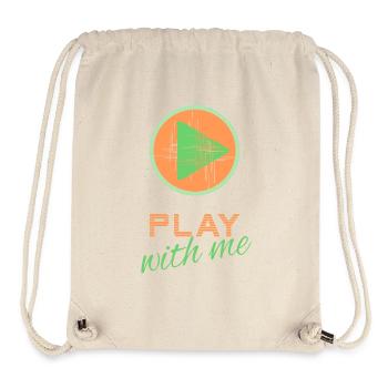 Play with me - orange/vert - Sac à cordon recyclé Stanley/Stella - blanc naturel - Devant